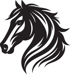 Fototapeta premium Horse Head Silhouette vector image, vector artwork of a horse head