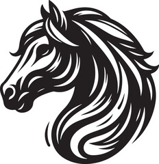 Horse Head Silhouette vector image, vector artwork of a horse head