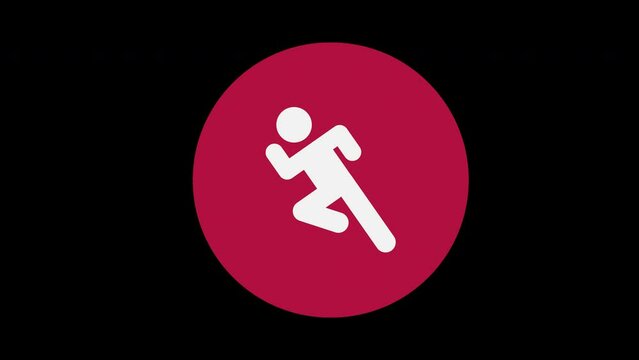 Pictograma de los Juegos Ol&iacute;mpicos de lado derecho con el deporte atletismo con alpha en un circulo rojo