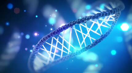Human DNA structure, 3D illustration of helical DNA molecule