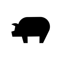 Pig silhouette illustration. Vector black glyph icon isolated on white background.