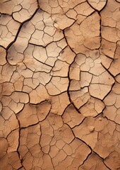 Texture of different shades of brown dry cracked ground surface, climate change. Generative Ai.