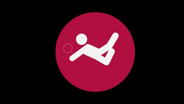 Pictograma de los Juegos Ol&iacute;mpicos de lado derecho con el deporte voleibol de playa con alpha en un circulo rojo