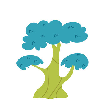 tree with flat color vector style © Murzani