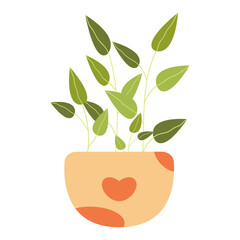 plant object in a pot flat color vector
