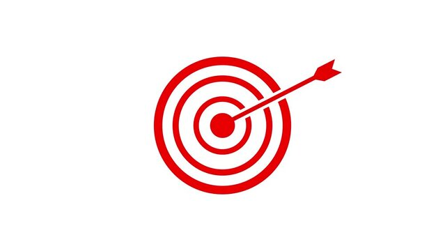 Arrow hitting the center of target - success business concept. business goals achievement, target icon