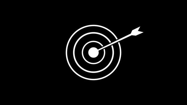 Arrow hitting the center of target - success business concept. business goals achievement, target icon