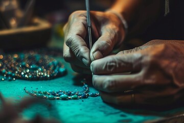 Jewelry designer crafting a unique piece