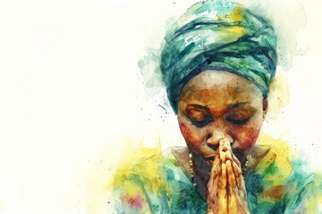 Symbol of Nigeria Illustration. Nigerian Symbolism. Illustration of Nigerian culture watercolor paint. Culture of Nigeria in watercolor colors. Horizontal format