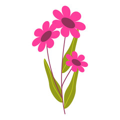 flat color vector flower sprig object