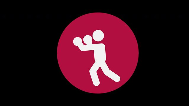 Pictograma de los Juegos Ol&iacute;mpicos de lado derecho con el deporte boxeo con alpha en un circulo rojo