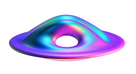 3D solid holographic icon on white or transparent background