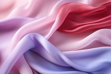 Obraz premium Abstract pastel colors wavy crumpled shiny satin silk fabric textured textile background