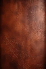 Deurstickers grunge surface brown natural leather texture vertical background © Маргарита Вайс