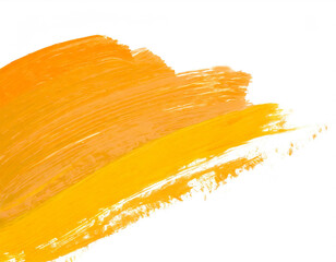 gelb oranger Pinselstrich isoliert auf weißen Hintergrund, Freisteller 