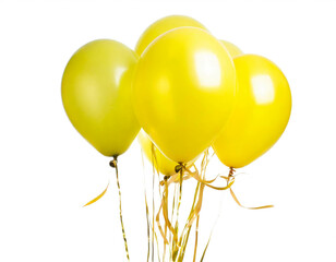 Gelbe Luftballons isoliert auf weißen Hintergrund, Freisteller
