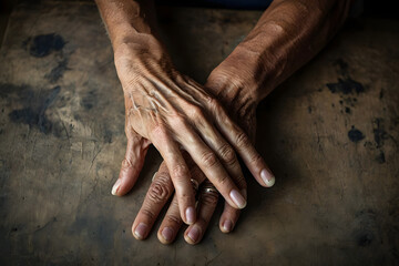 Concept photo of old hands, people photography