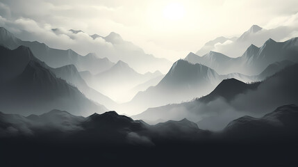 Stunning mountains, panoramic peaks PPT background