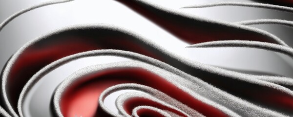 there is a red and white swirl with a black background