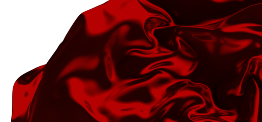3d render of abstract red cloth falling. Silk drapery flies away.