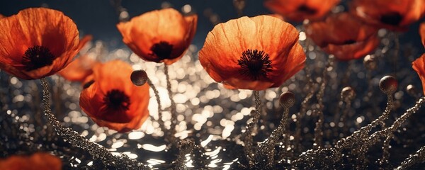 there are many red flowers that are in a vase