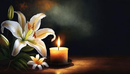 Obraz na płótnie Canvas candles and flowers