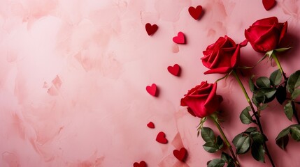 Valentine's day background with fresh red roses