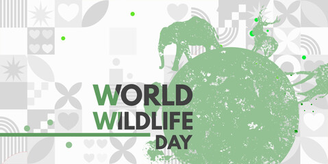  World Wildlife Day- vector illustration, banner