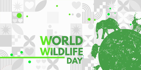  World Wildlife Day- vector illustration, banner