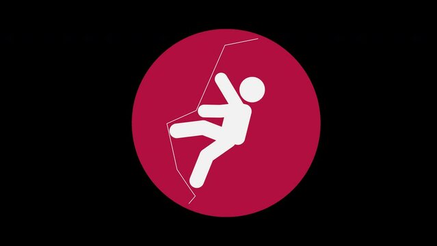 Pictograma de los Juegos Ol&iacute;mpicos de lado derecho con el deporte escalada deportiva con alpha en un circulo rojo