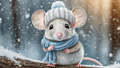 Kleine Maus im Winter