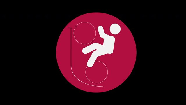 Pictograma de los Juegos Ol&iacute;mpicos de lado derecho con el deporte ciclismo BMX freestyle con alpha en un circulo rojo