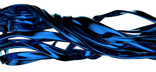 Curves of Bliss: Abstract 3D Blue Wave Illustration for Blissful and Harmonious Designs