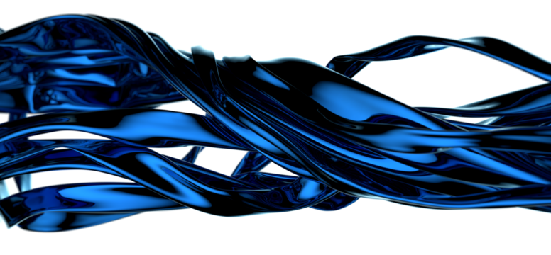 Curves of Bliss: Abstract 3D Blue Wave Illustration for Blissful and Harmonious Designs