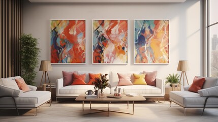 Include both traditional and modern art pieces on the walls, showcasing a harmonious fusion of styles in the transitional designar
