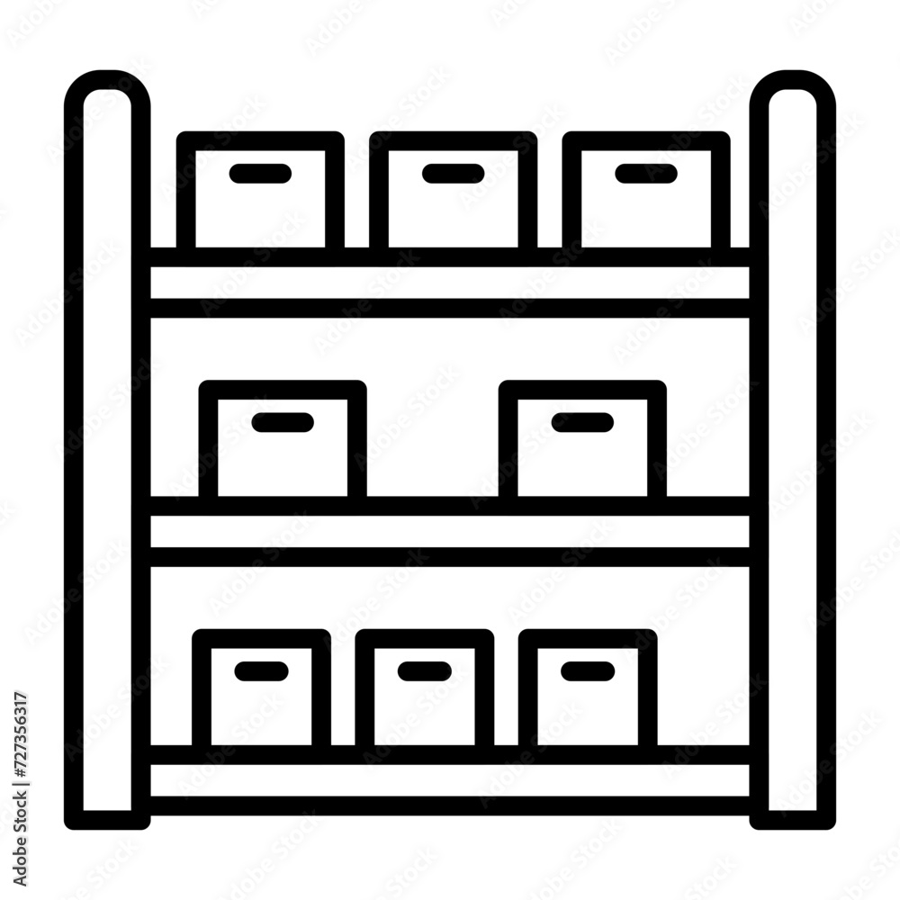 Wall mural package shelf icon