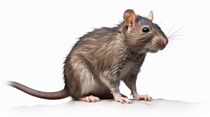 Beautiful rat on white background