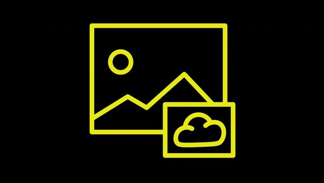 Album Cloud Gallery Line Animated Icon
