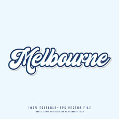 Melbourne text effect vector. Editable college t-shirt design printable text effect vector	