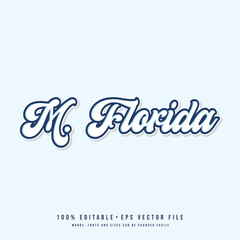 Miami Florida text effect vector. Editable college t-shirt design printable text effect vector	