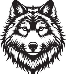wolf head silhouette vector image, vector artwork of a wolf head
