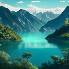 Lake and Mountains