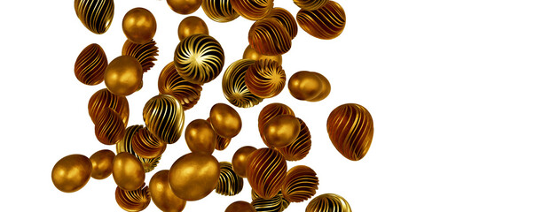 Abstract luxury golden easter eggs isolated