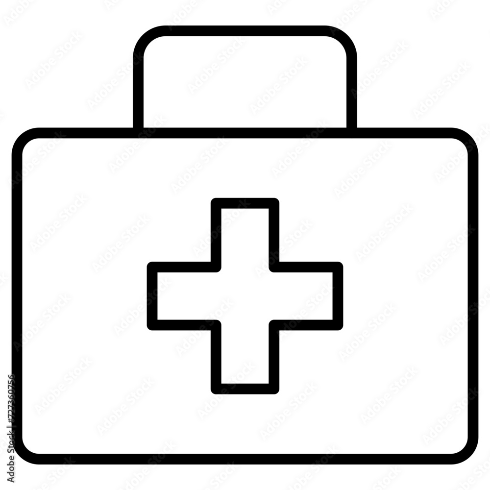 Poster medical kit icon