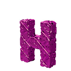 The purple unpolished symbol turned to the left. letter h