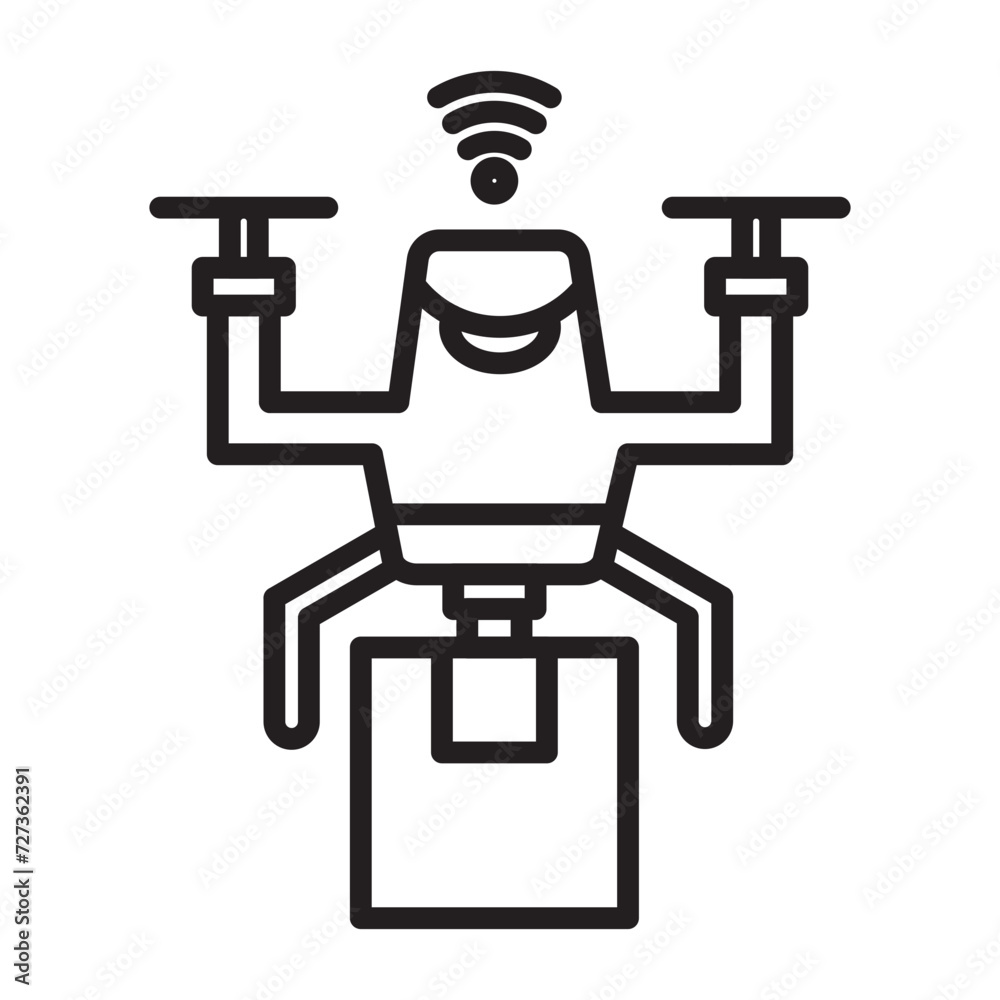 Poster drone delivery icon