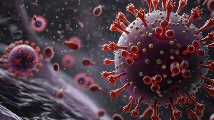 3D depiction of the HIV virus