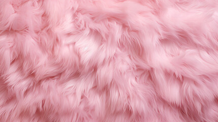Pink fur texture top view Pink sheepskin background - obrazy, fototapety, plakaty