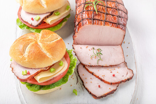 Fresh and tasty sandwich for breakfast in morning.
