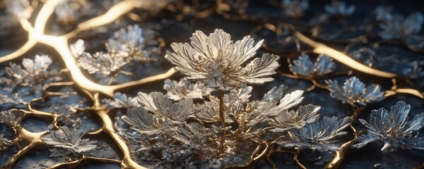 there is a close up of a plant with frost on it